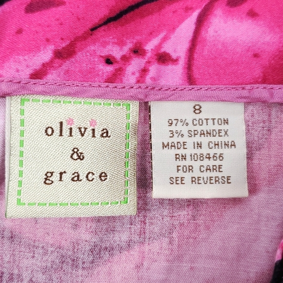 Olivia and Grace Pink Lilies Zebra Skirt 8 NWOT - Picture 10 of 13